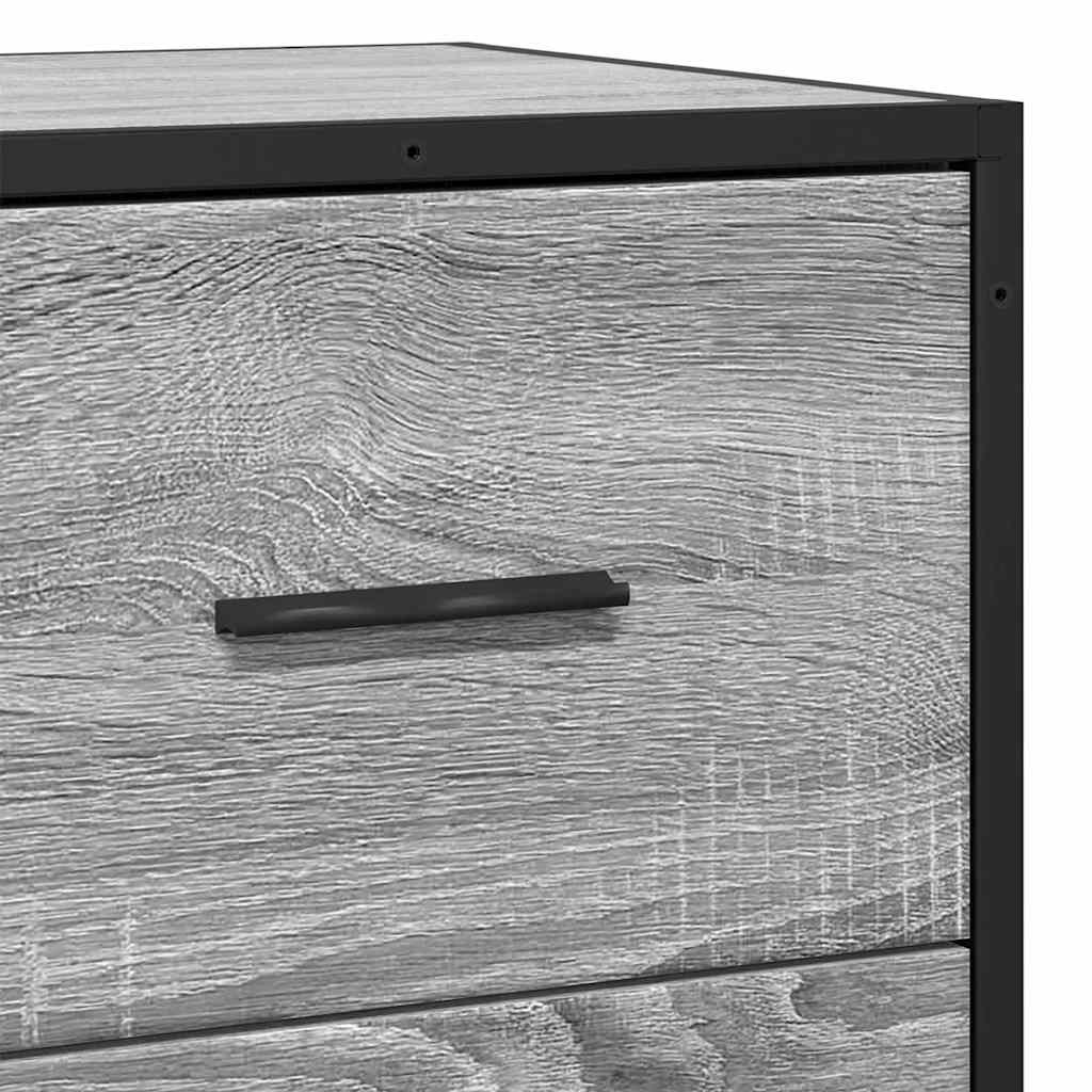 skab 68x35x76 cm konstrueret træ og metal grå sonoma-eg