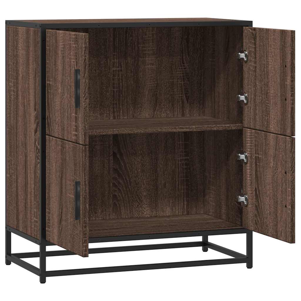 skuffeskab 68x35x76 cm konstrueret træ brun egetræsfarve