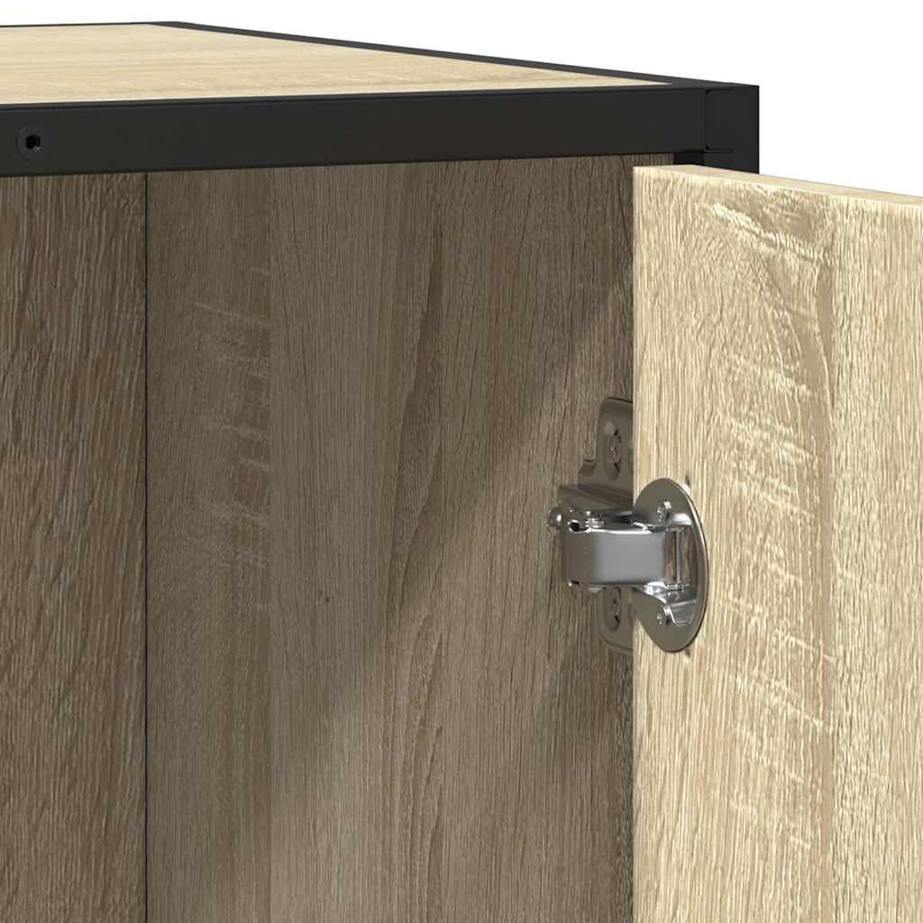 skab 62x35x76 cm konstrueret træ røget egetræsfarve