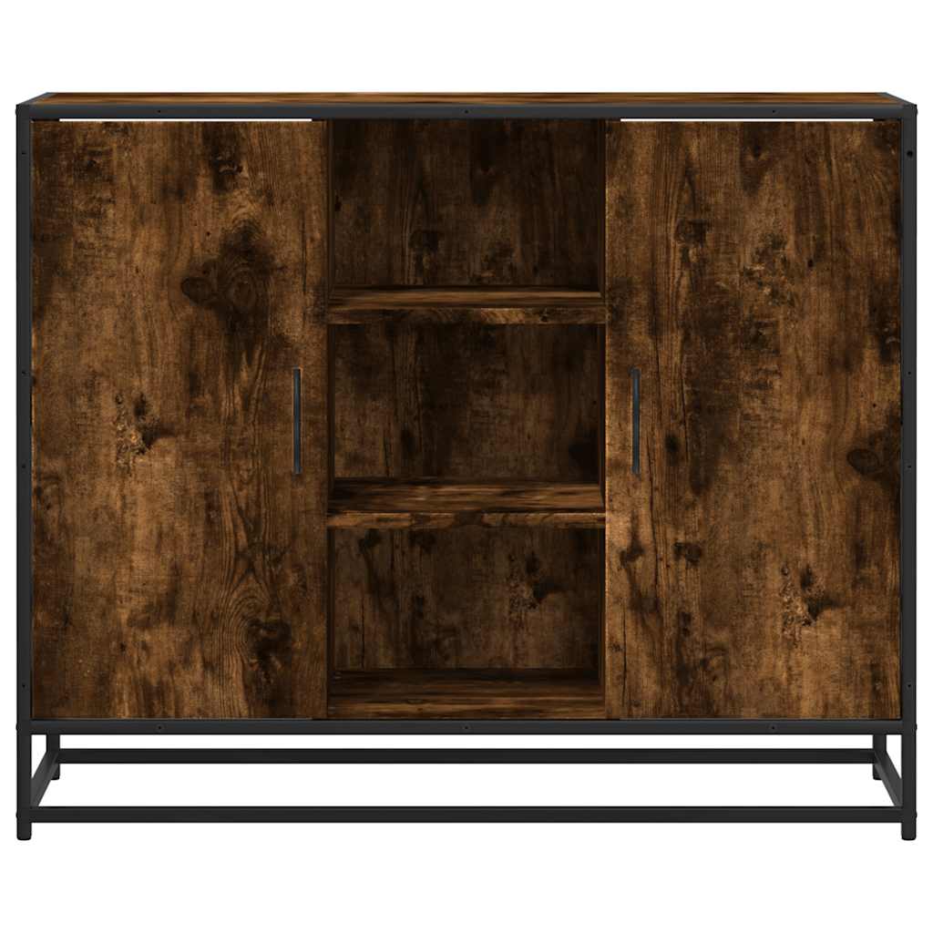 skænk 92x35x76 cm konstrueret træ røget egetræsfarve