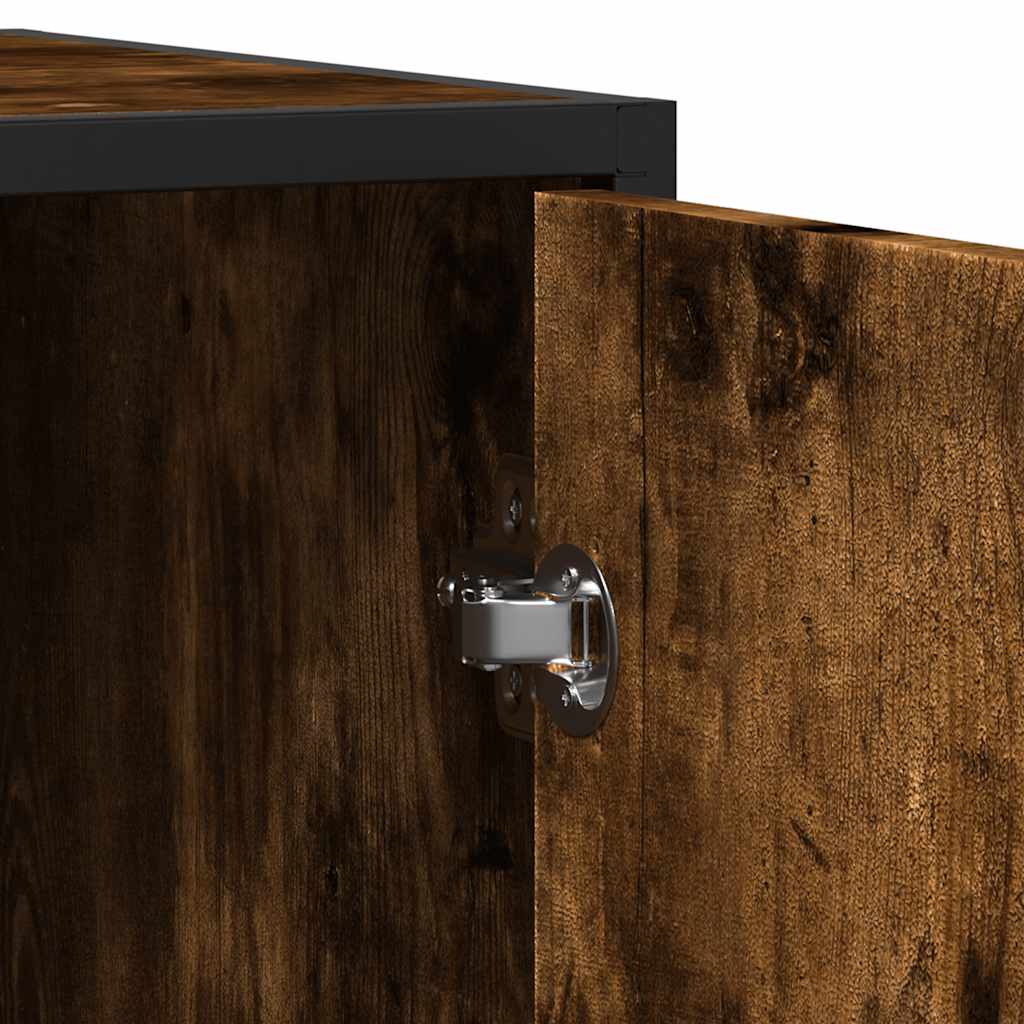 skænk 92x35x76 cm konstrueret træ røget egetræsfarve