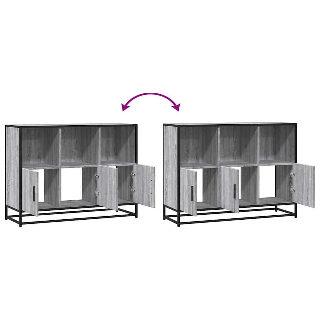 skænk 100x35x76 cm konstrueret træ grå sonoma-eg