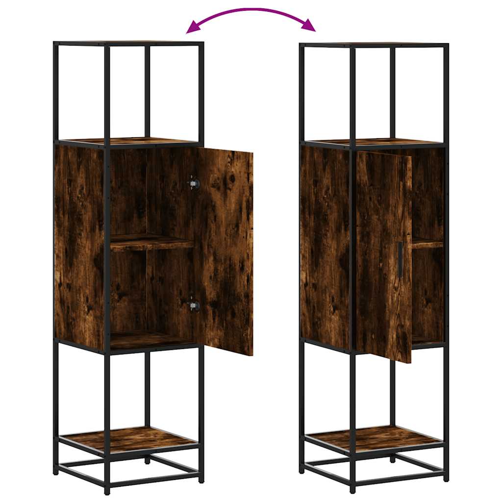 skab sonoma-eg 35,5x35x139 cm konstrueret træ og metal