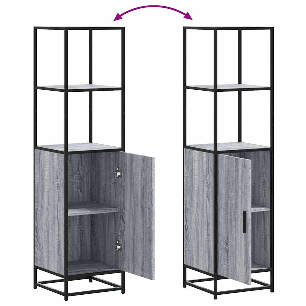 skab 35,5x35x139 cm konstrueret træ grå sonoma-eg og metal