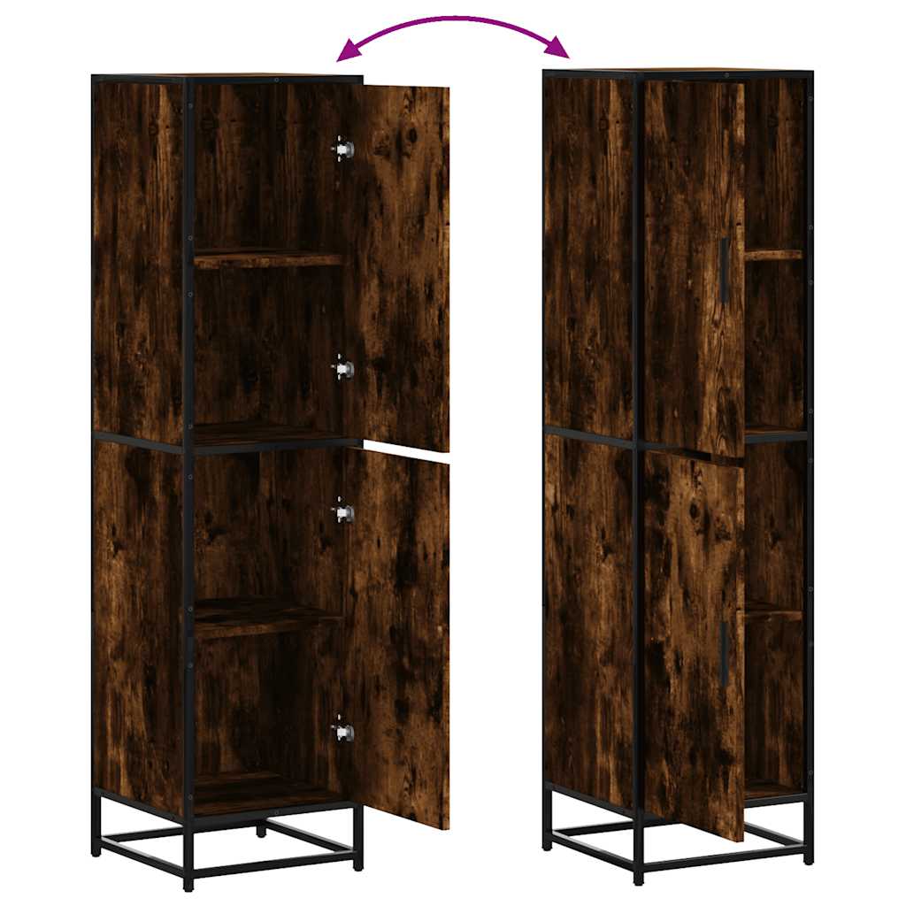 skab sonoma-eg 35,5x35x139 cm konstrueret træ og metal