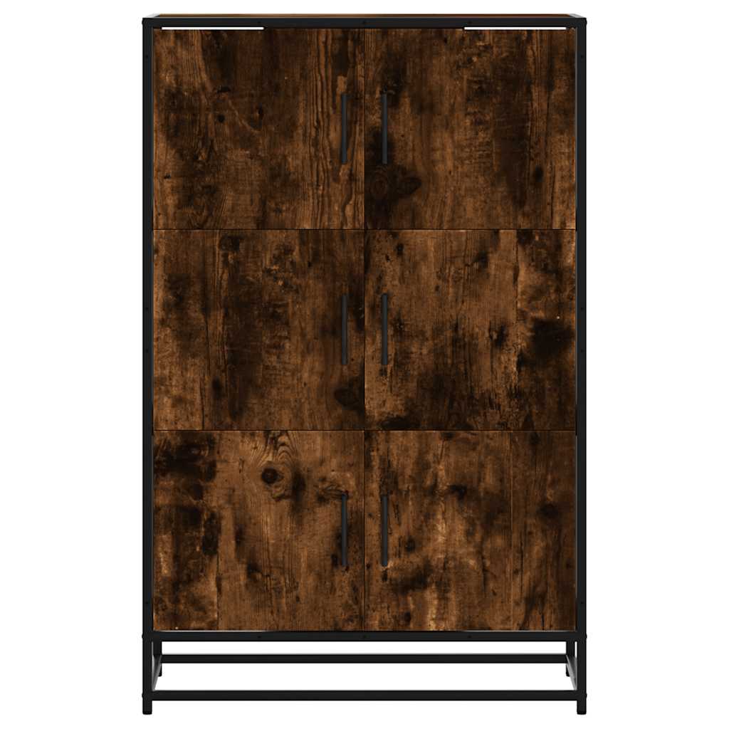 skab 68x35x106,5 cm konstrueret træ og metal røget egetræsfarve