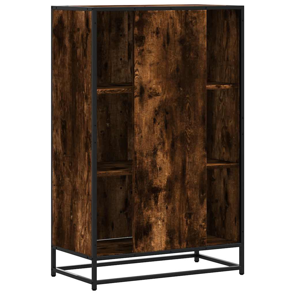 skab 68x35x106,5 cm konstrueret træ og metal røget egetræsfarve