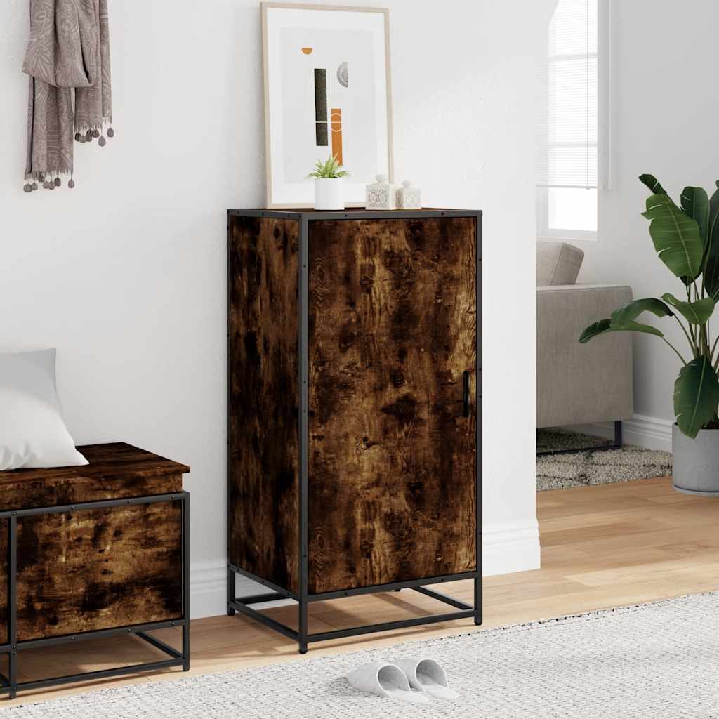 skostativ 48x38x97,5 cm konstrueret træ røget egetræsfarve