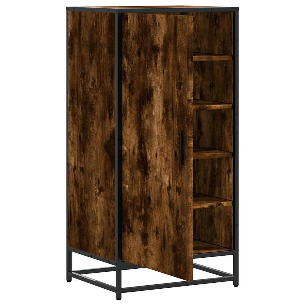 skostativ 48x38x97,5 cm konstrueret træ røget egetræsfarve