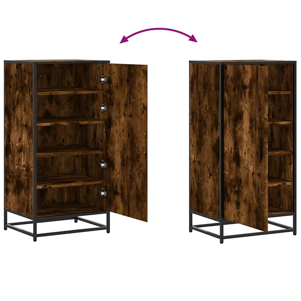 skostativ 48x38x97,5 cm konstrueret træ røget egetræsfarve