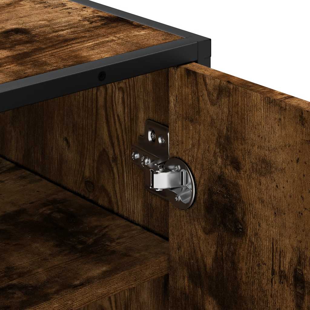 skostativ 48x38x97,5 cm konstrueret træ røget egetræsfarve