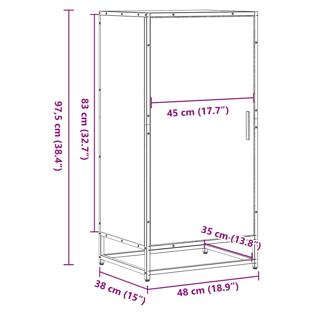skostativ 48x38x97,5 cm konstrueret træ røget egetræsfarve