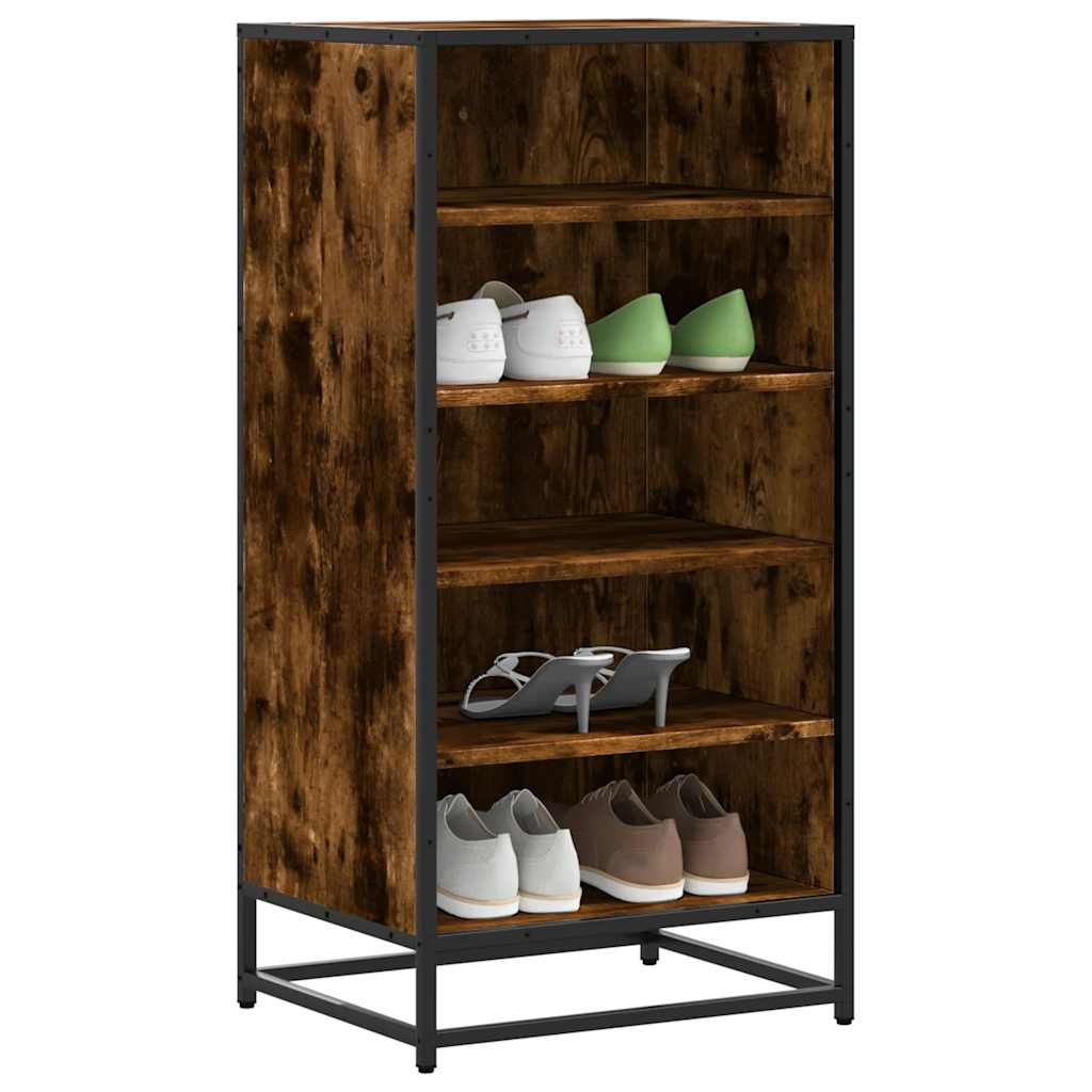 skostativ 48x38x97,5 cm konstrueret træ røget egetræsfarve