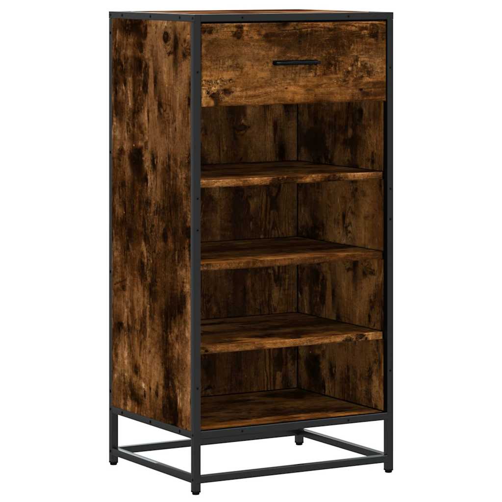 skostativ 48x38x97,5 cm konstrueret træ røget egetræsfarve