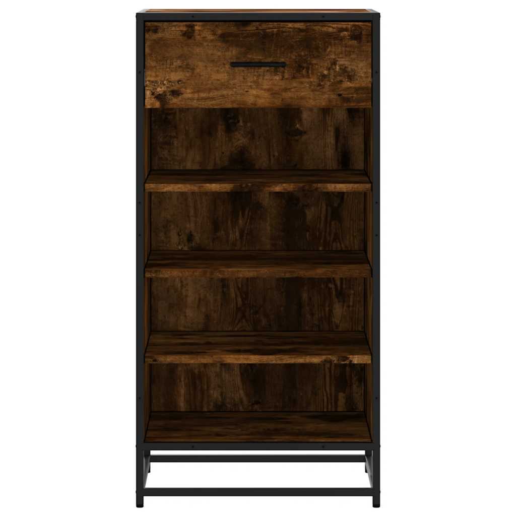 skostativ 48x38x97,5 cm konstrueret træ røget egetræsfarve