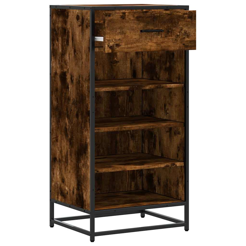 skostativ 48x38x97,5 cm konstrueret træ røget egetræsfarve