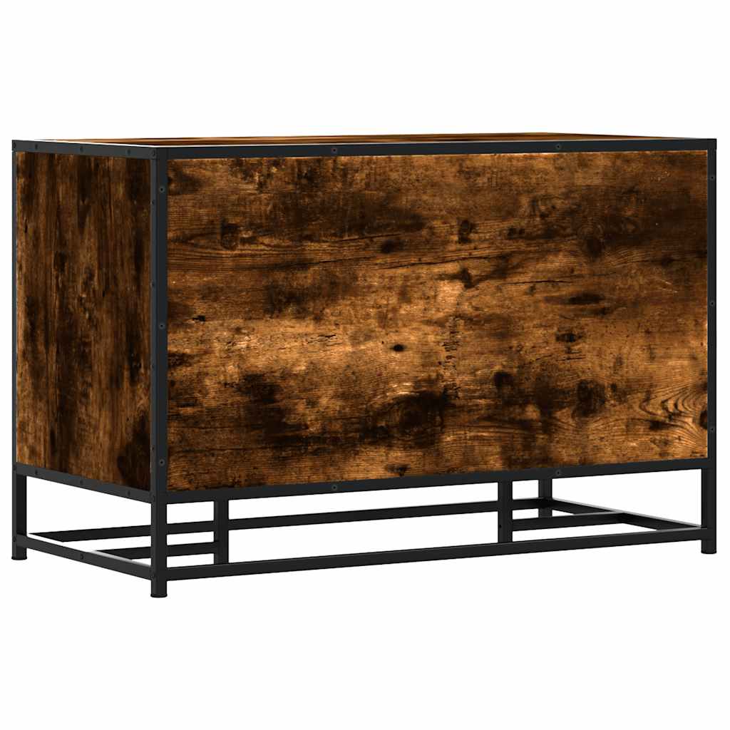 skobænk 80x40x53,5 cm konstrueret træ metal røget egetræsfarve