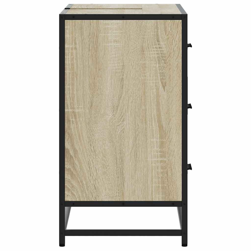 underskab til håndvask 80x33x60 cm konstrueret træ sonoma-eg