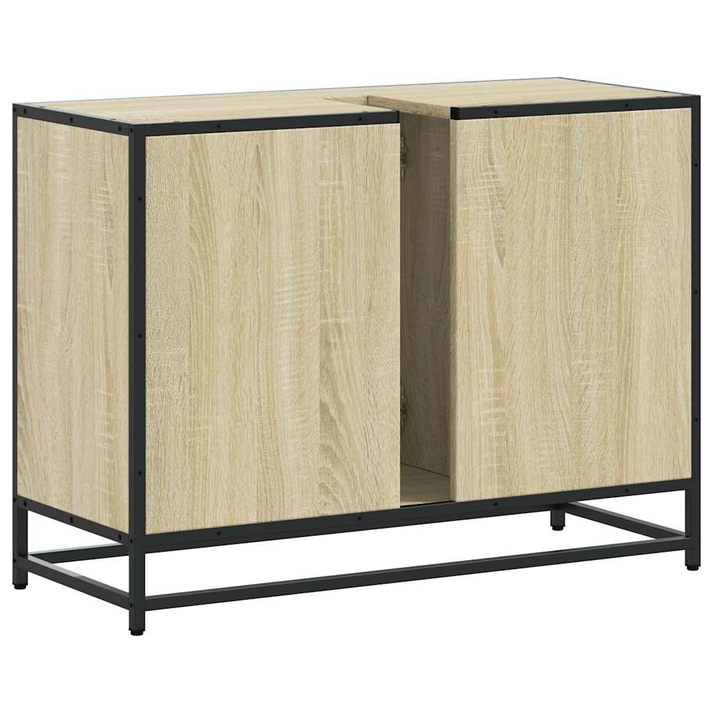 underskab til håndvask 80x33x60 cm konstrueret træ sonoma-eg