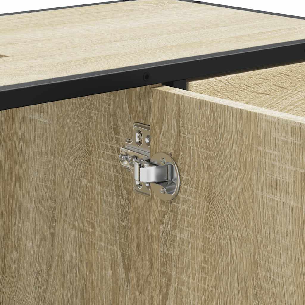 underskab til håndvask 80x33x60 cm konstrueret træ sonoma-eg
