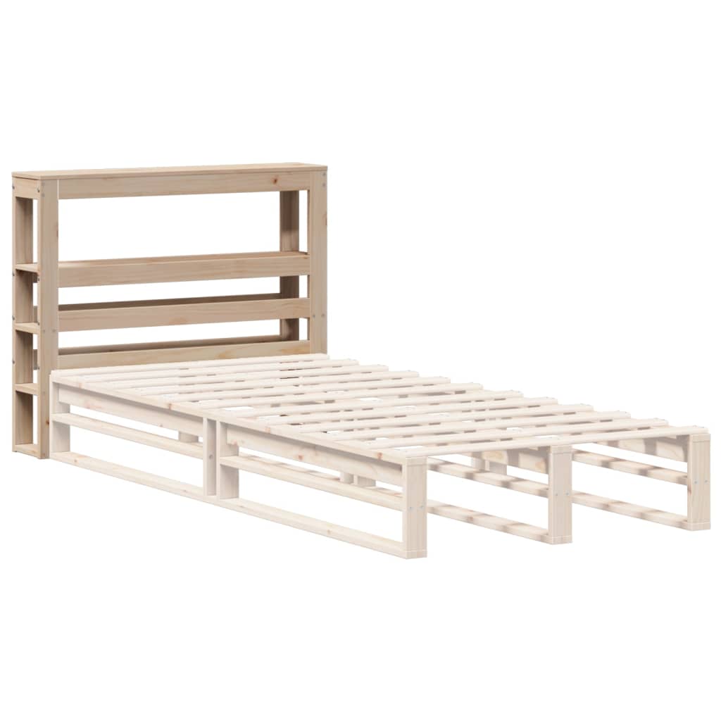 sengegavl med hylder 90 cm massivt fyrretræ