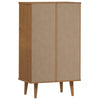 skoskab MOLDE 59,5x35x103 cm massivt fyrretræ brun