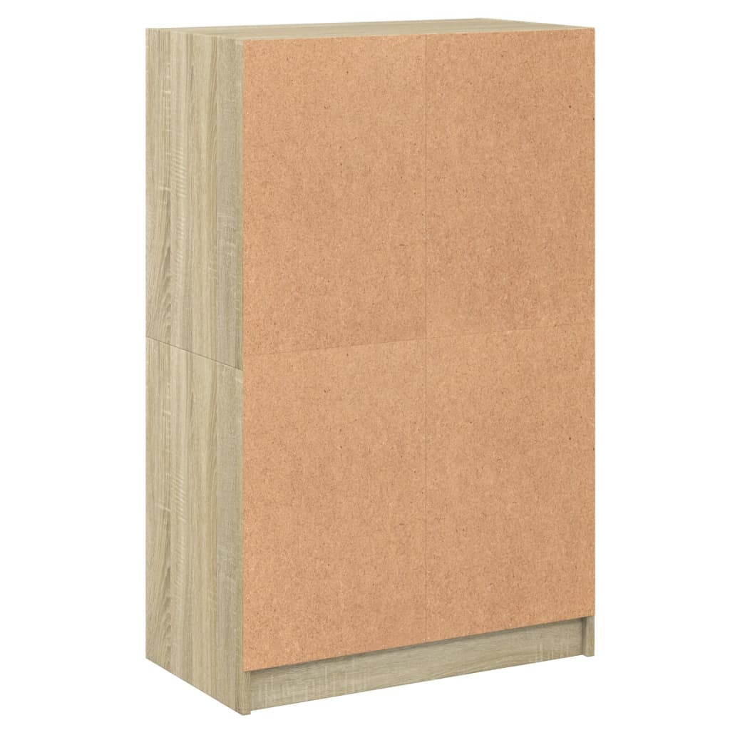 skab med låger 68x37x109 cm konstrueret træ sonoma-eg