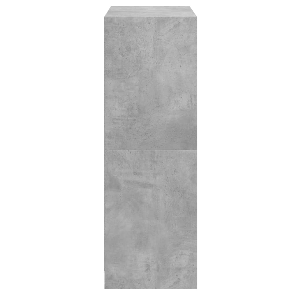 skab med låger 68x37x109 cm konstrueret træ betongrå