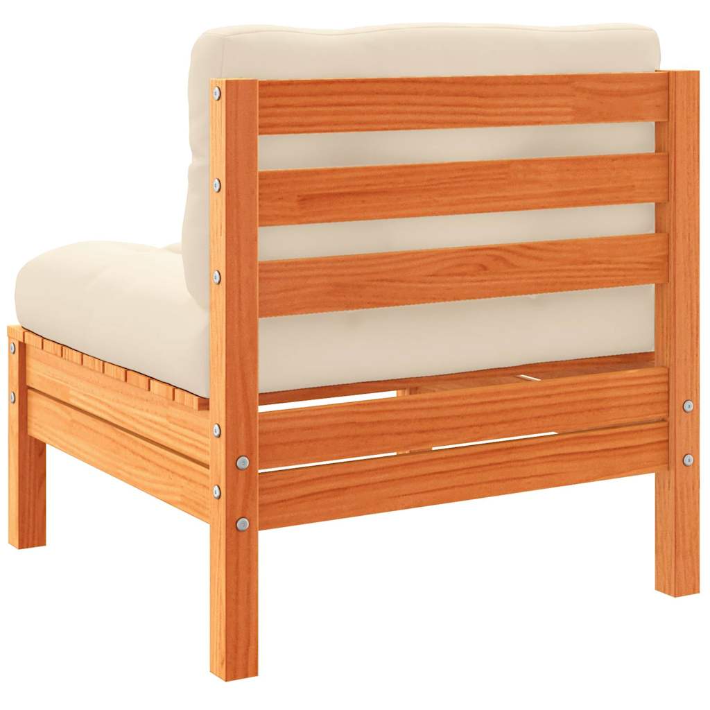 sofasæt til haven 7 dele med hynder massivt fyr gyldenbrun