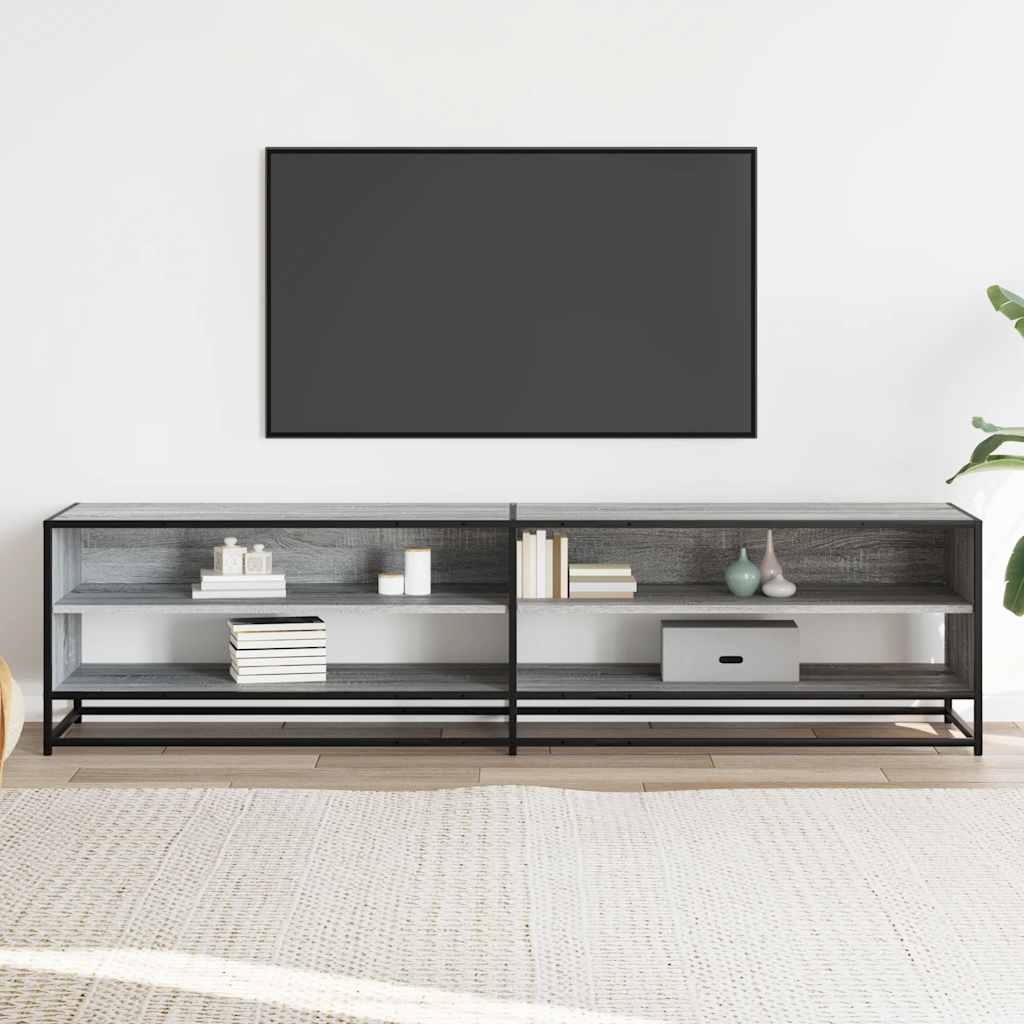 tv-skab 180,5x40x46 cm konstrueret træ grå sonoma-eg
