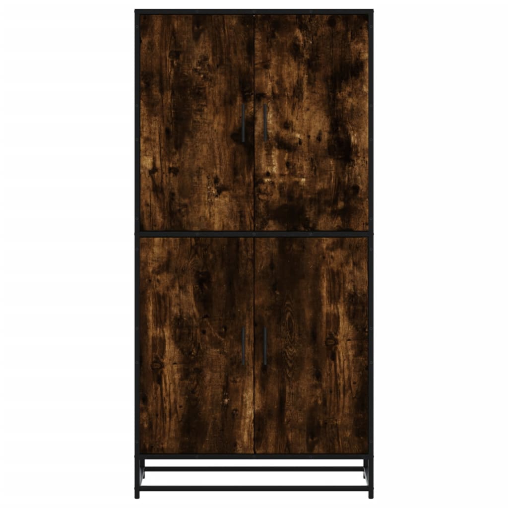 skab 68x35x139 cm konstrueret træ røget egetræsfarve