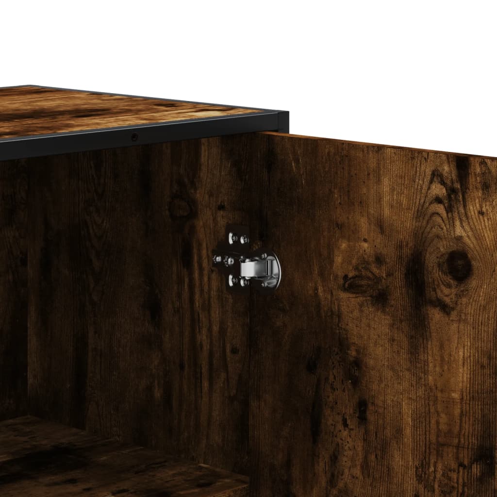 skab 68x35x139 cm konstrueret træ røget egetræsfarve