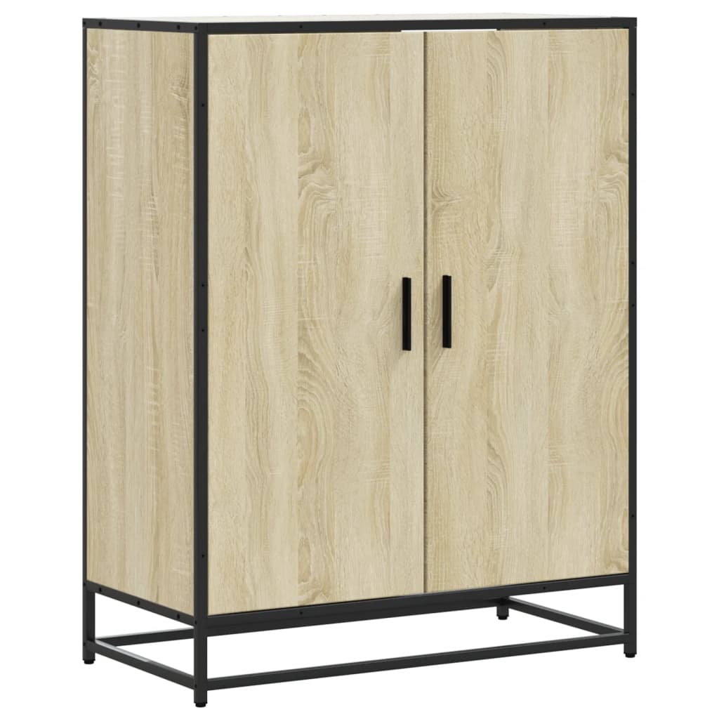 skoskab 75x38x97,5 cm konstrueret træ og metal sonoma-eg