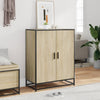 skoskab 75x38x97,5 cm konstrueret træ og metal sonoma-eg