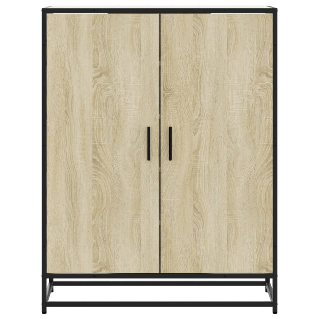 skoskab 75x38x97,5 cm konstrueret træ og metal sonoma-eg