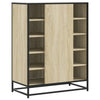 skoskab 75x38x97,5 cm konstrueret træ og metal sonoma-eg