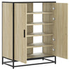 skoskab 75x38x97,5 cm konstrueret træ og metal sonoma-eg