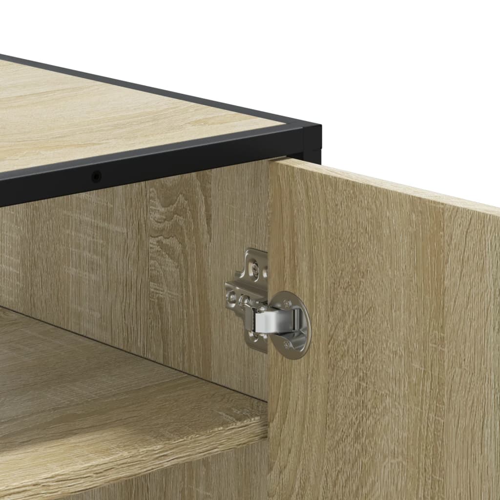 skoskab 75x38x97,5 cm konstrueret træ og metal sonoma-eg