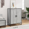 skoskab 75x38x97,5 cm konstrueret træ og metal grå sonoma-eg