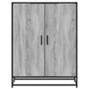 skoskab 75x38x97,5 cm konstrueret træ og metal grå sonoma-eg
