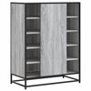 skoskab 75x38x97,5 cm konstrueret træ og metal grå sonoma-eg