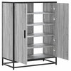 skoskab 75x38x97,5 cm konstrueret træ og metal grå sonoma-eg