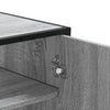 skoskab 75x38x97,5 cm konstrueret træ og metal grå sonoma-eg