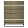 skoskab 75x38x97,5 cm konstrueret træ og metal sonoma-eg