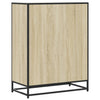 skoskab 75x38x97,5 cm konstrueret træ og metal sonoma-eg