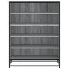 skoskab 75x38x97,5 cm konstrueret træ og metal grå sonoma-eg