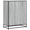 skoskab 75x38x97,5 cm konstrueret træ og metal grå sonoma-eg