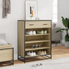 skoskab 75x38x97,5 cm konstrueret træ og metal sonoma-eg