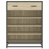 skoskab 75x38x97,5 cm konstrueret træ og metal sonoma-eg