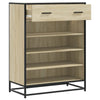 skoskab 75x38x97,5 cm konstrueret træ og metal sonoma-eg